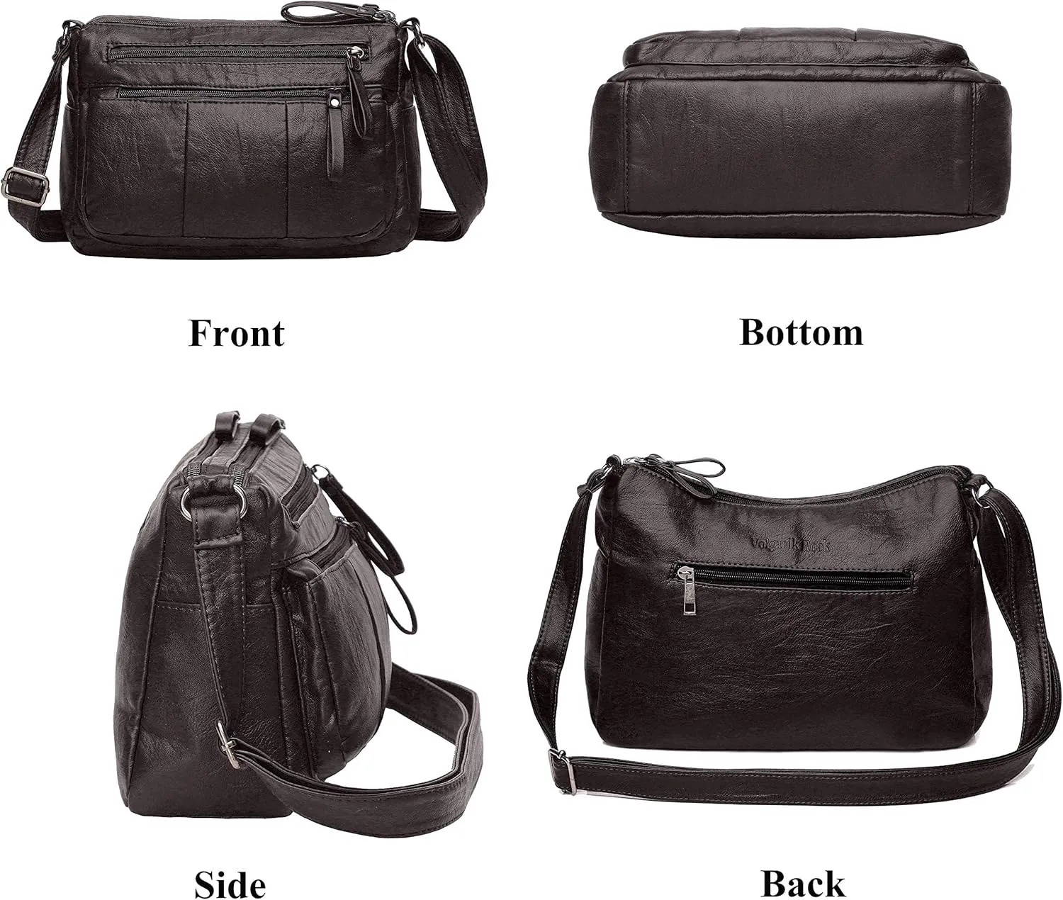 VOLGANIK ROCK Purses for Women Soft PU Leather Shoulder Bag Ladies Crossbody Purse and handbags Lightweight Pocketbook