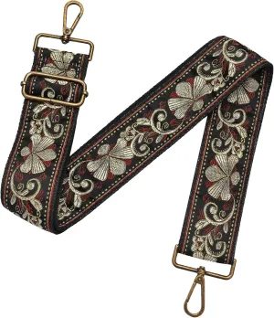 Wide Embroidery Purse strap Replacement Crossbody Bag Strap Adjustable Floral Canvas Guitar Straps for Handbags