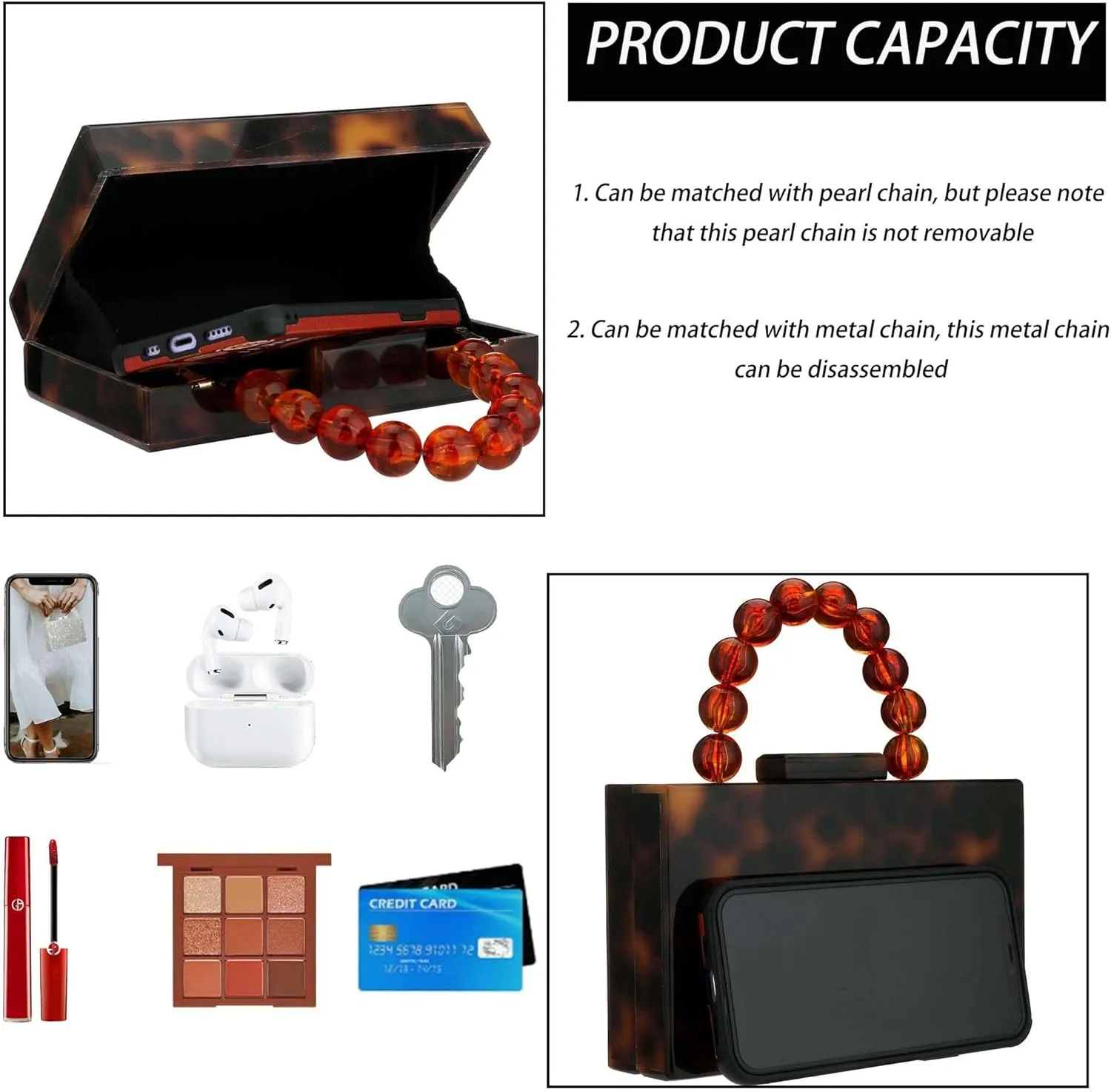 Women Acrylic Clutch Purse Leopard Print Evening Bag Chain Formal Handbag Party Bridal Wedding Clutch Purse for Women