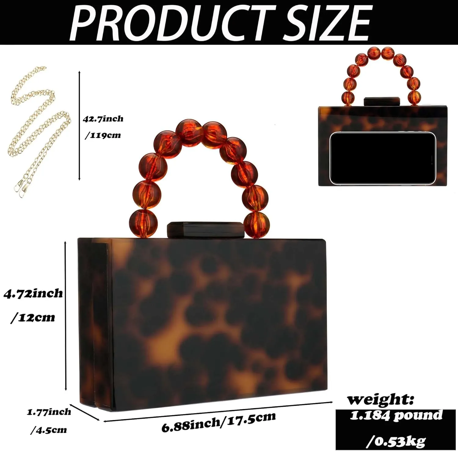 Women Acrylic Clutch Purse Leopard Print Evening Bag Chain Formal Handbag Party Bridal Wedding Clutch Purse for Women