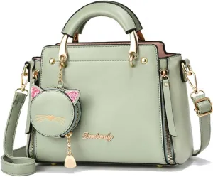 Women Fashion Handbag Luxury Designer Crossbody Purse Leather Satchel Shoulder Messenger Bag Tote with Cat Wallet