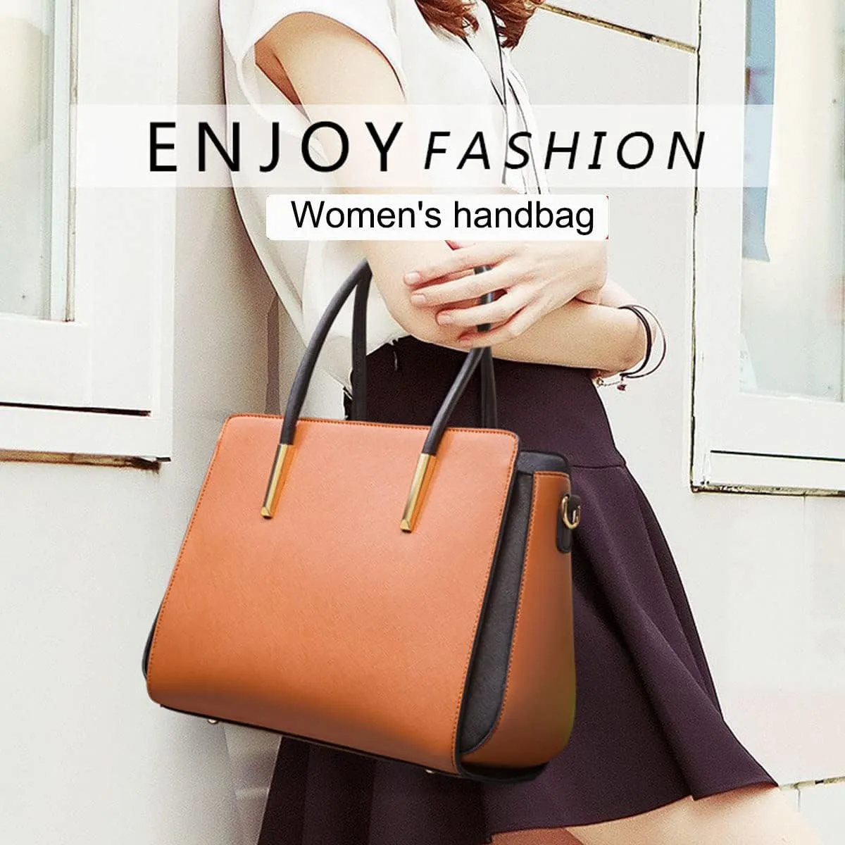 Women Fashion Handbags Wallet Tote Bag Color Matching Shoulder Bag Top Handle Satchel Purse Set 4pcs(Pink)