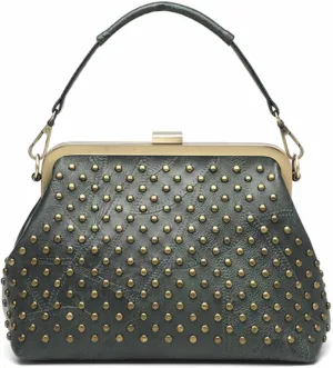 Women Punk Purse Top-handle Handbag Rivet Shoulder Crossbody Bag PU Leather Tote Satchel
