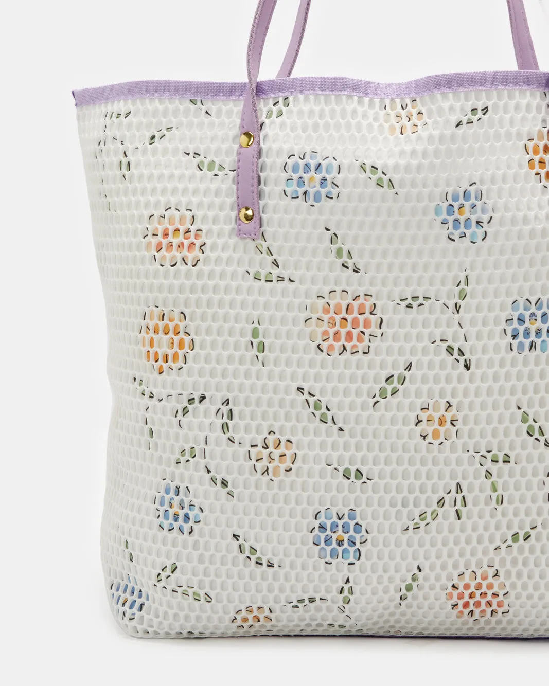 Women Purple Mesh Beach Bag