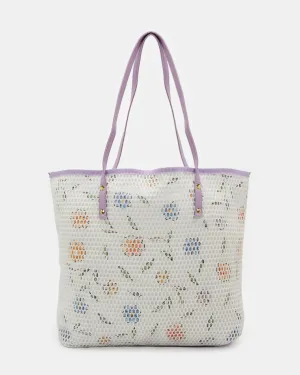 Women Purple Mesh Beach Bag