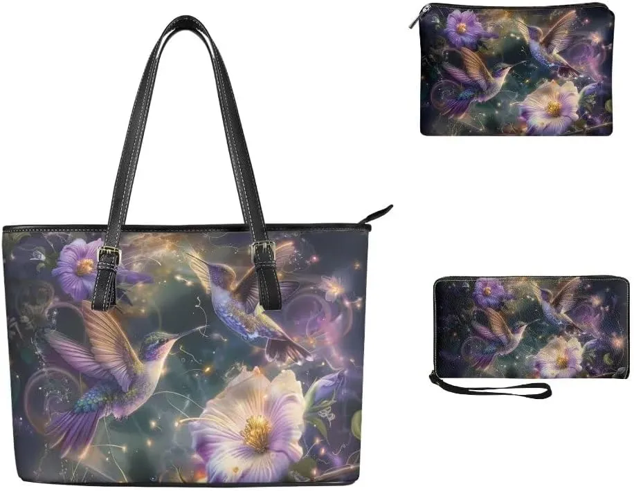 Women Purse Handbags Wallet Sets Leather Shoulder Tote Bag for Women,Top Handle Purse with Wrist Wallet Bag