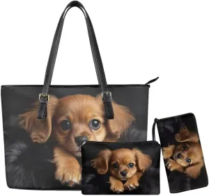 Women Purse Handbags Wallet Sets Leather Shoulder Tote Bag for Women,Top Handle Purse with Wrist Wallet Bag
