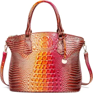 Women Purse Satchel Bag Long Crossbody Classy Tote Bag Top Handle Vegan Leather Ladies Handbags Embossed Pattern