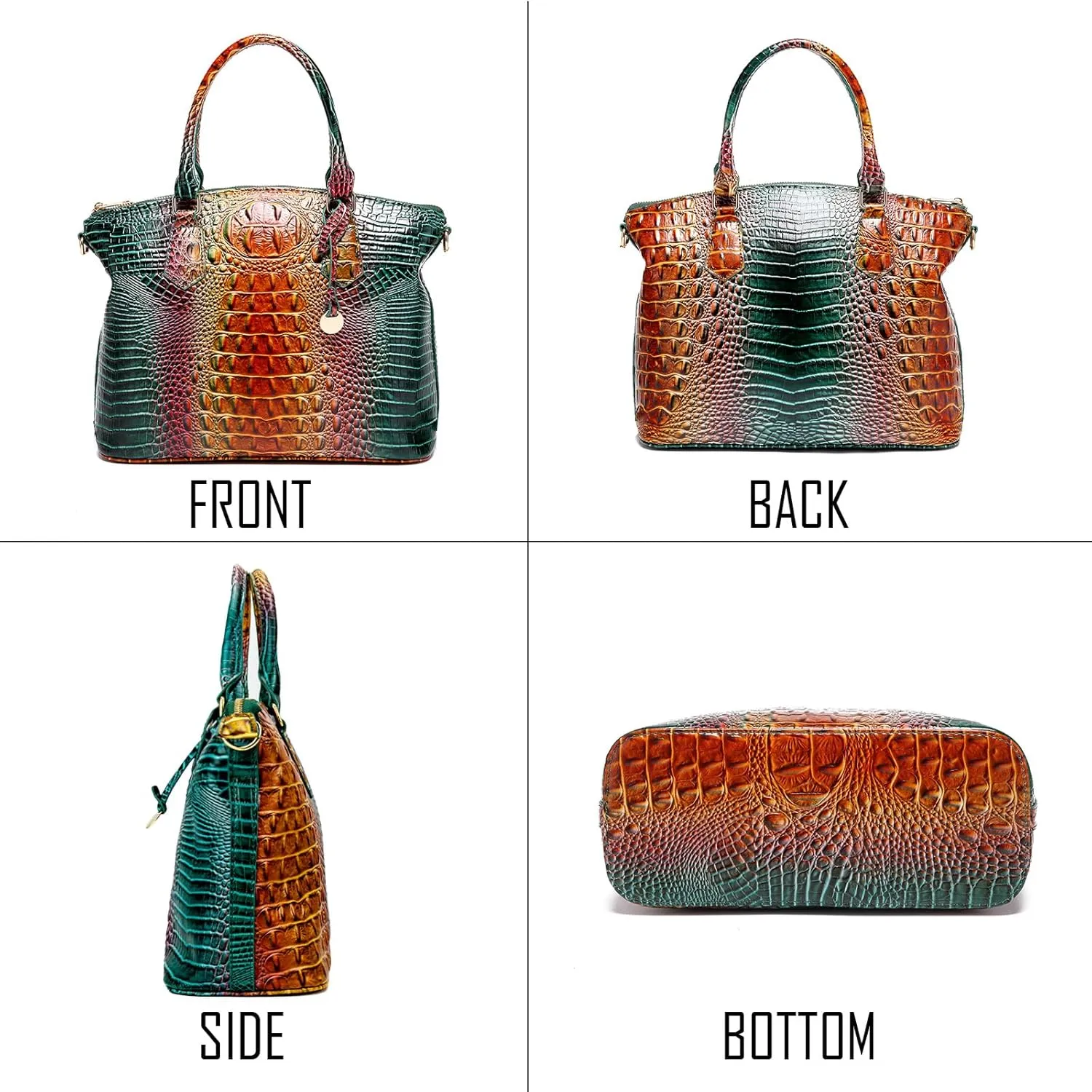 Women Purse Satchel Bag Long Crossbody Classy Tote Bag Top Handle Vegan Leather Ladies Handbags Embossed Pattern