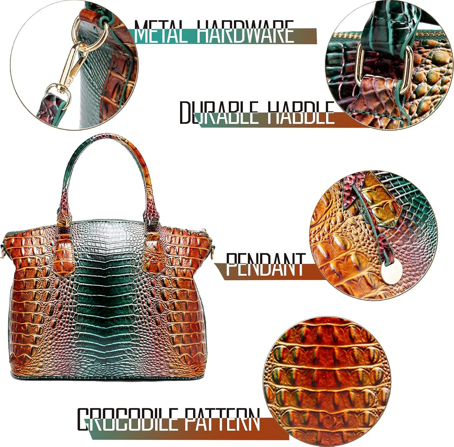 Women Purse Satchel Bag Long Crossbody Classy Tote Bag Top Handle Vegan Leather Ladies Handbags Embossed Pattern