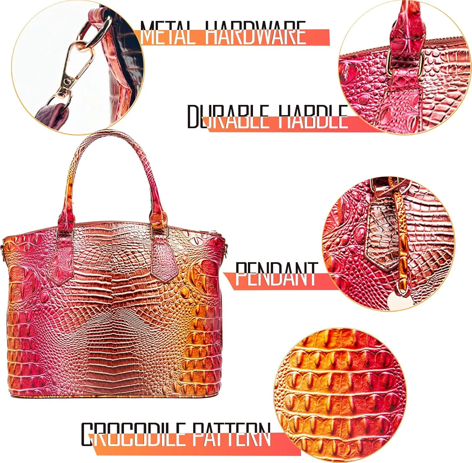 Women Purse Satchel Bag Long Crossbody Classy Tote Bag Top Handle Vegan Leather Ladies Handbags Embossed Pattern