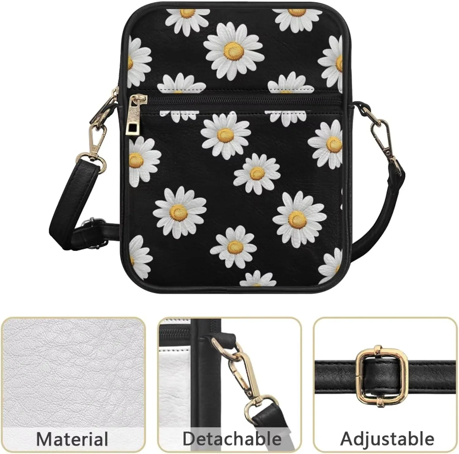 Women Small Crossbody Bags Trendy Messenger Bag Phone Purses Leather Shoulder Bag Multi Pocket Handbags