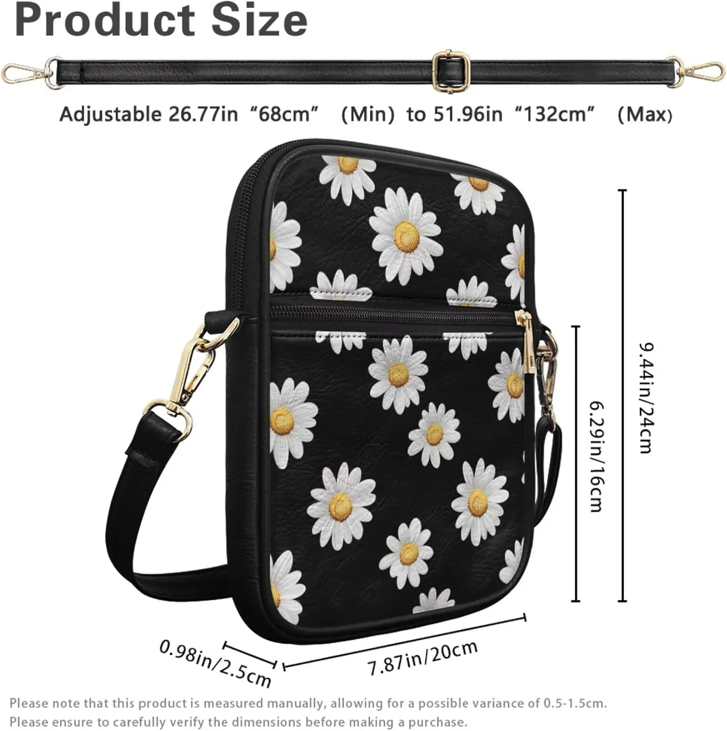 Women Small Crossbody Bags Trendy Messenger Bag Phone Purses Leather Shoulder Bag Multi Pocket Handbags
