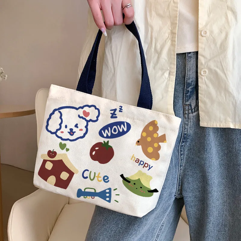 Women's Canvas Cartoon Cabs Korean Style Bags