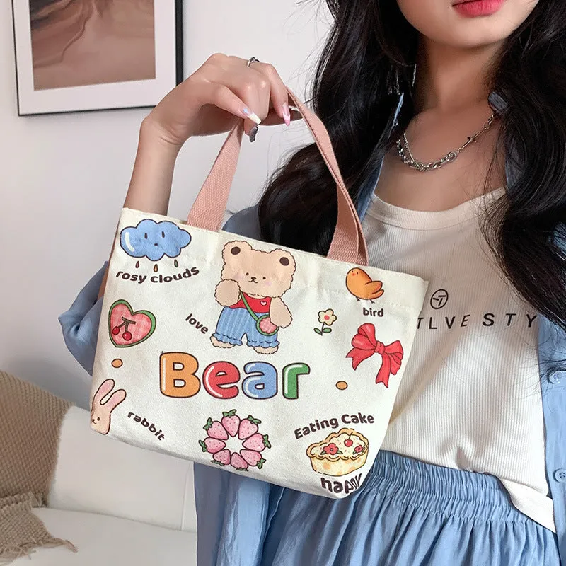 Women's Canvas Cartoon Cabs Korean Style Bags