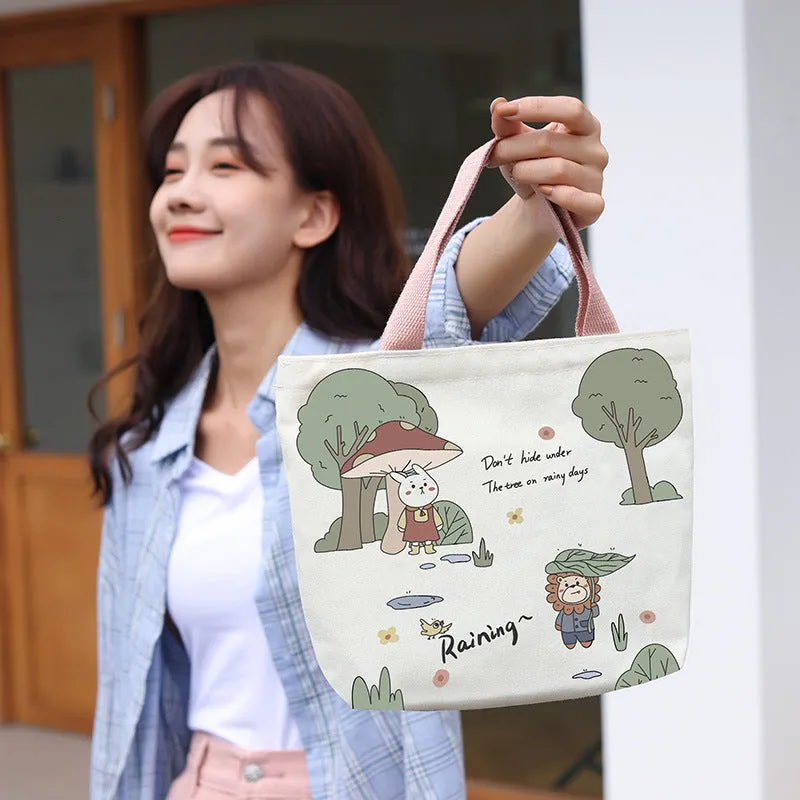 Women's Canvas Cartoon Cabs Korean Style Bags