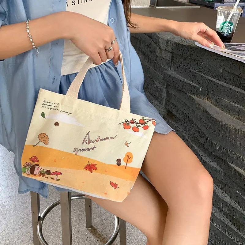 Women's Canvas Cartoon Cabs Korean Style Bags