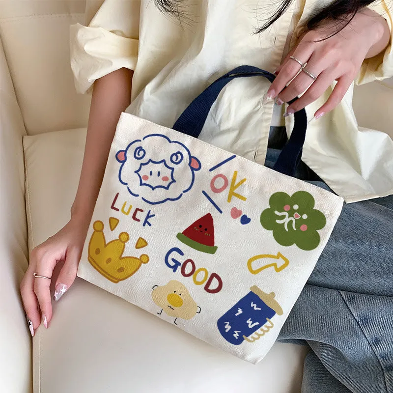 Women's Canvas Cartoon Cabs Korean Style Bags