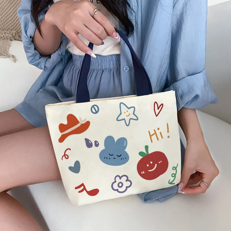 Women's Canvas Cartoon Cabs Korean Style Bags