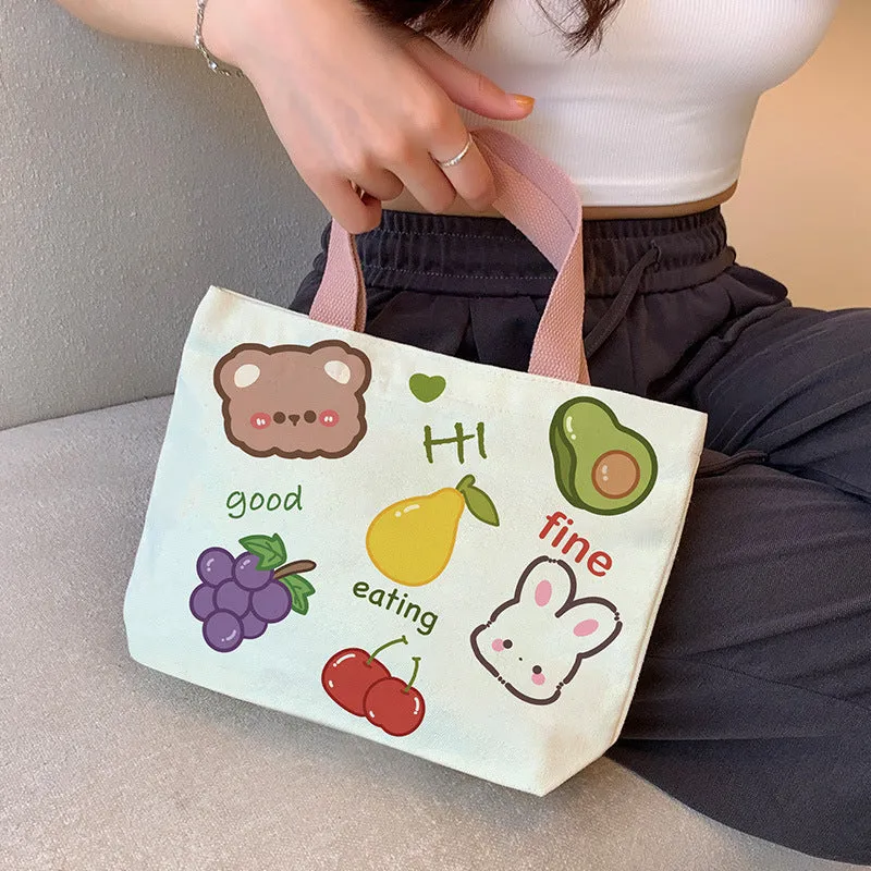 Women's Canvas Cartoon Cabs Korean Style Bags