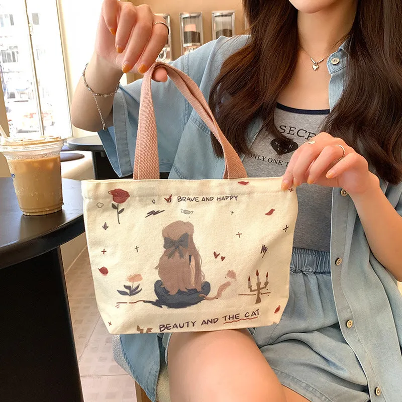 Women's Canvas Cartoon Cabs Korean Style Bags