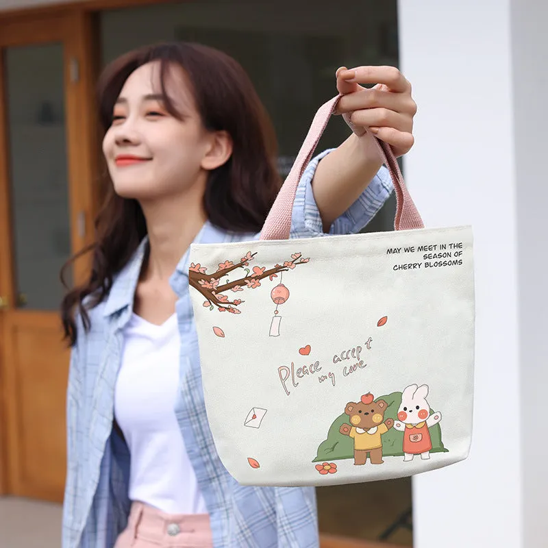 Women's Canvas Cartoon Cabs Korean Style Bags
