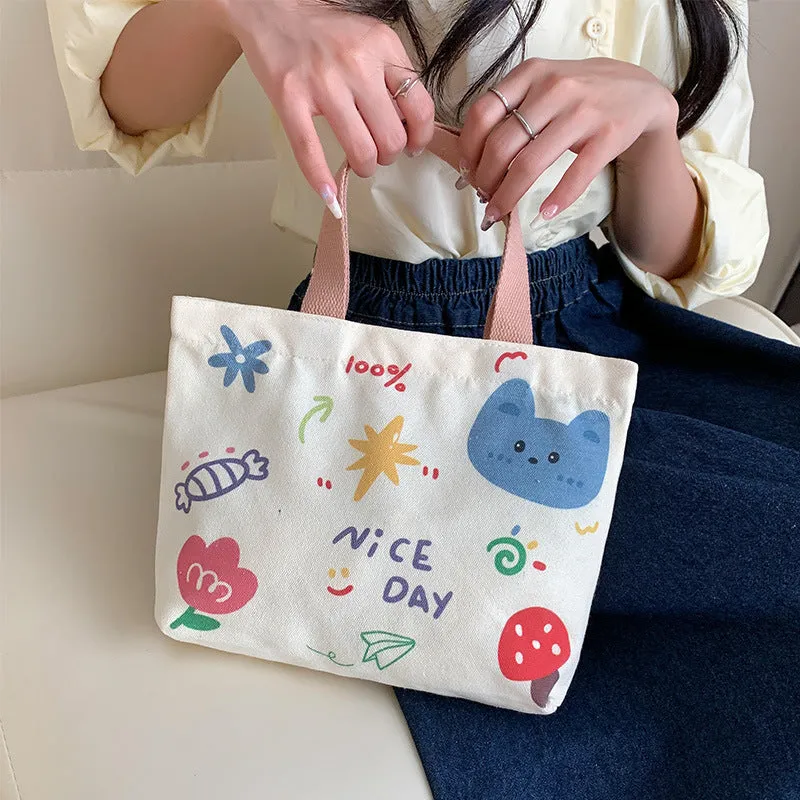 Women's Canvas Cartoon Cabs Korean Style Bags