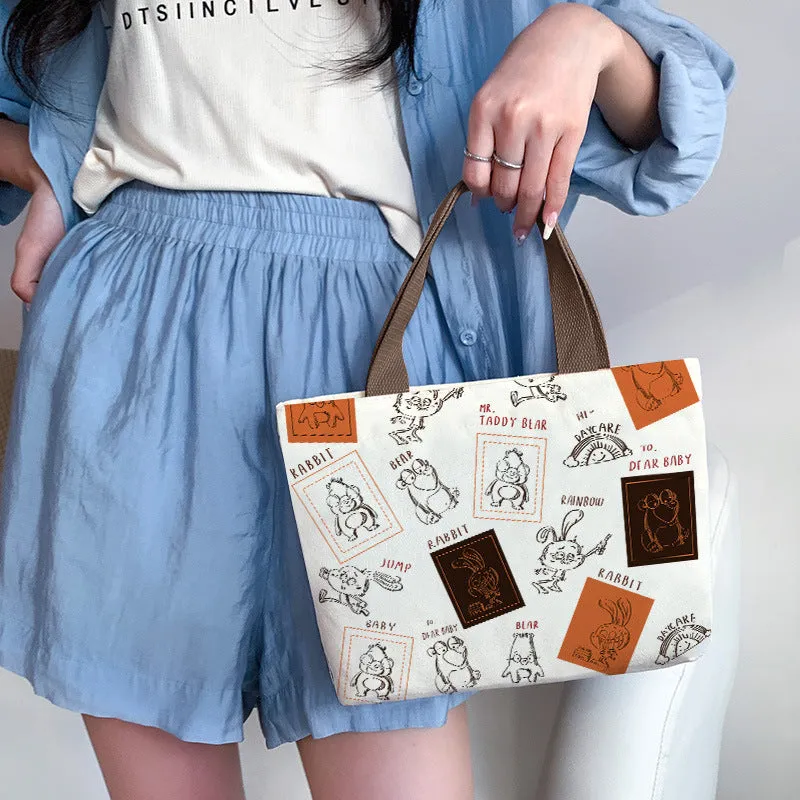 Women's Canvas Cartoon Cabs Korean Style Bags