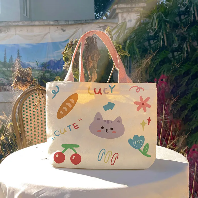 Women's Canvas Lunch Hand Holding Gift Handbags