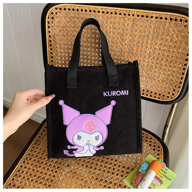 Women's Corduroy Cartoon Wash Portable Hand For Handbags