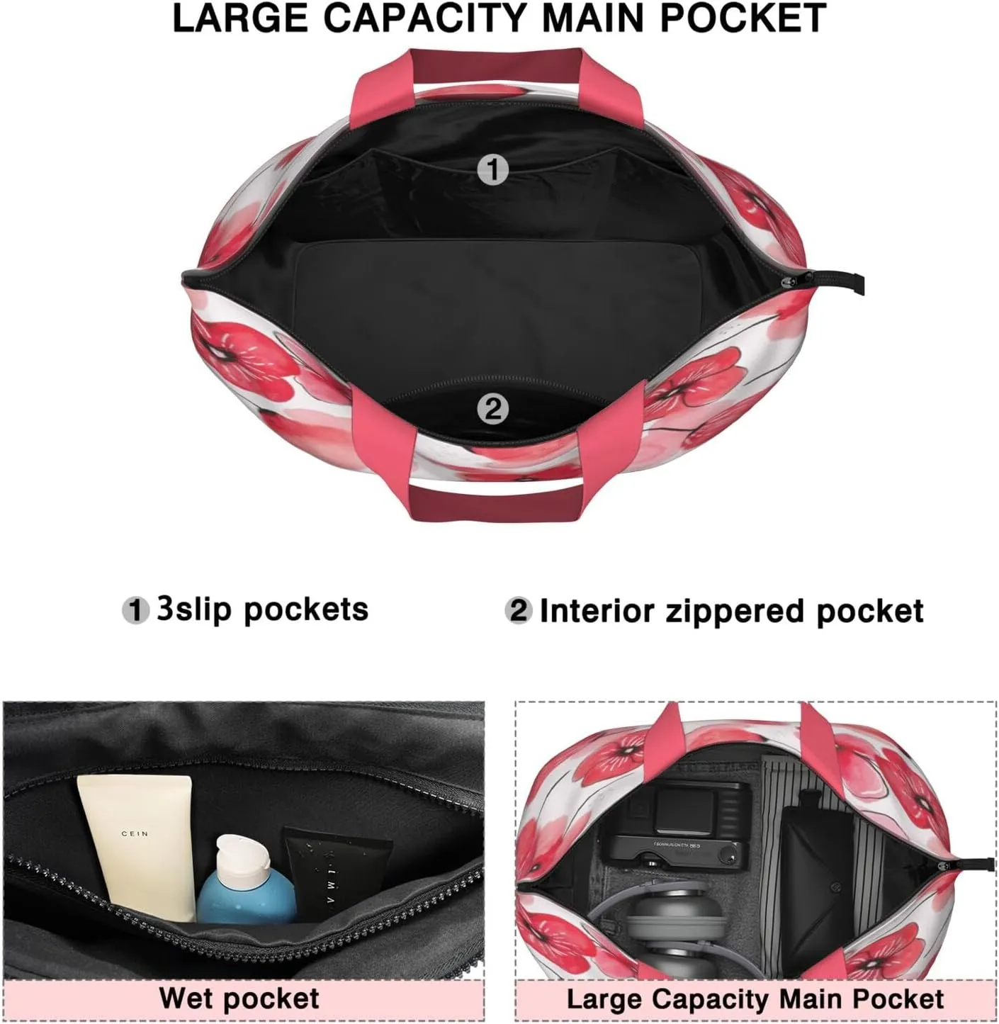Women's Extra Large Weekender Travel Bag Carry on Canvas Duffel Bag Hospital Delivery Waterproof Overnight Tote