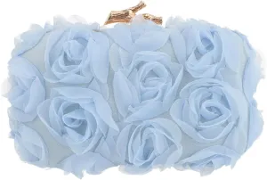 Women's Lace Floral Clutch Purses Formal Flower Evening Handbags with Chain for Wedding, Prom, Party