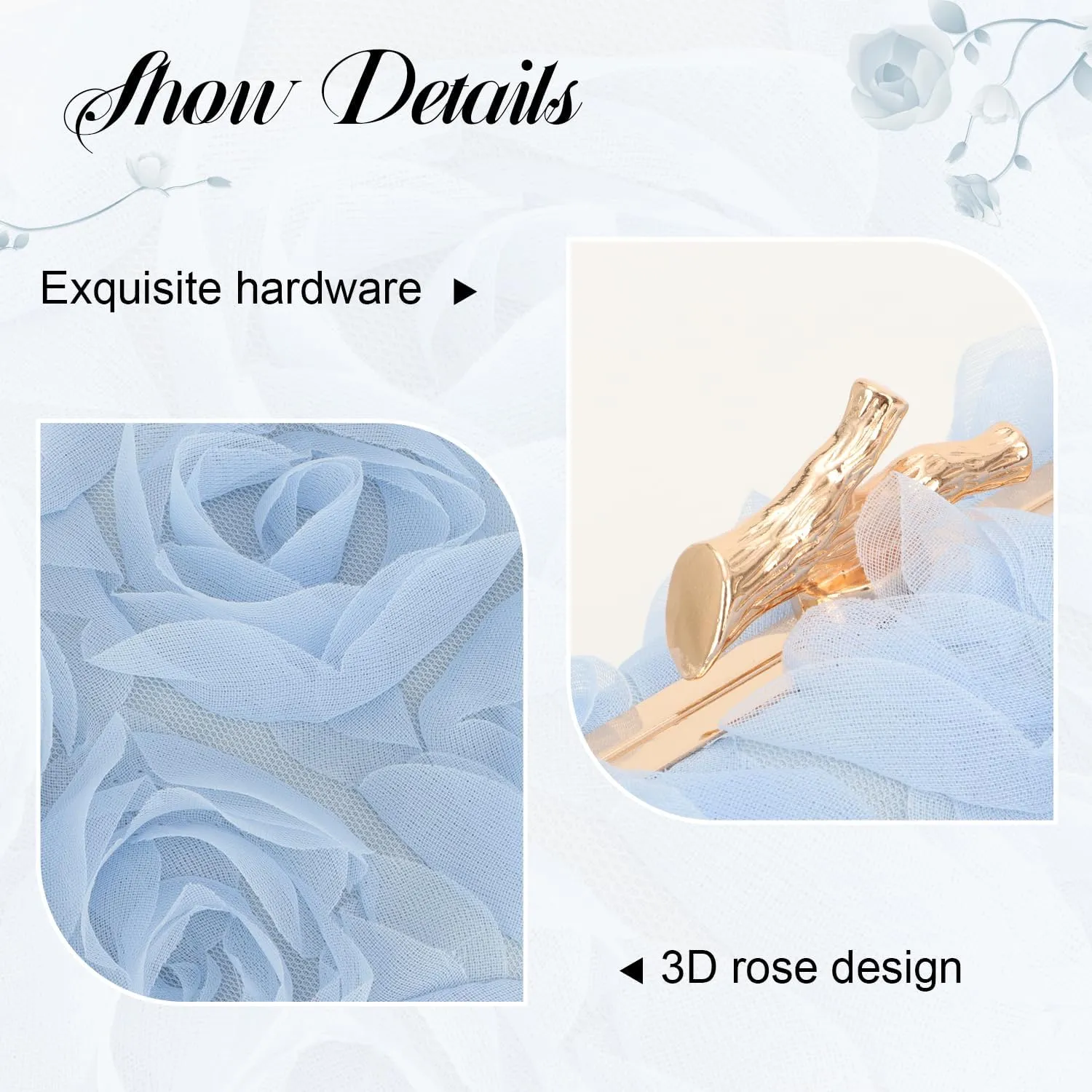 Women's Lace Floral Clutch Purses Formal Flower Evening Handbags with Chain for Wedding, Prom, Party