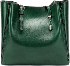 Women’s Leather Handbag Shoulder Bags Work Tote Bag Top Handle Bag Ladies Designer Purses Satchel（Brown）