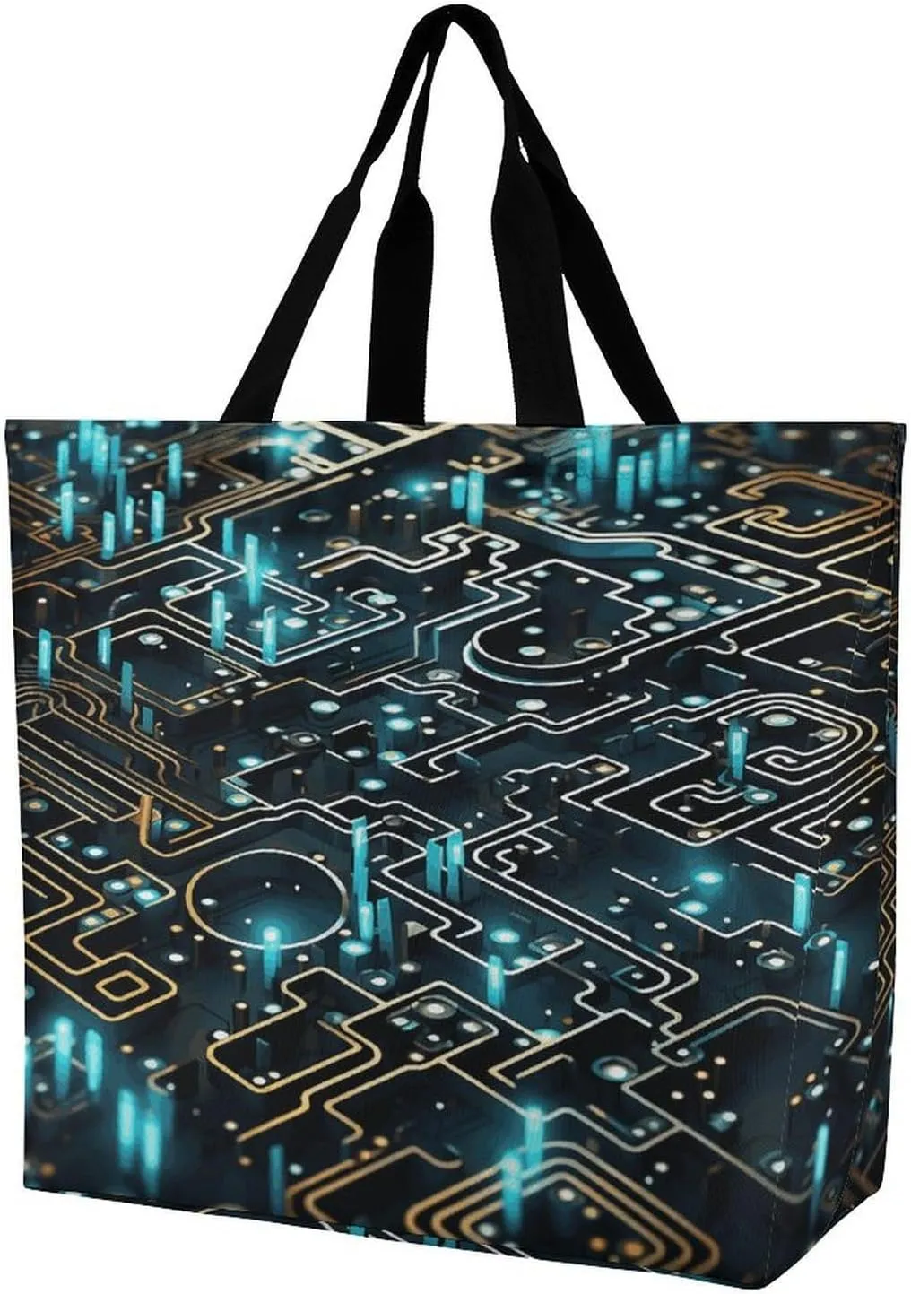 Women's Multi-Functional Shopping Bag，Coding Pattern Printing Messenger Bag Shoulder Bag for Travel, Work, Shopping & Parties with Inner Pocket, Grocery Bag Lightweight & Water-Resistant