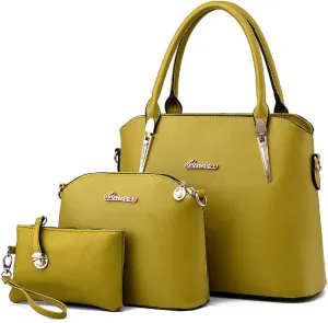 Womens Purses and Handbags Shoulder Bags Ladies Top Handle Satchel Tote Bag 3PCS