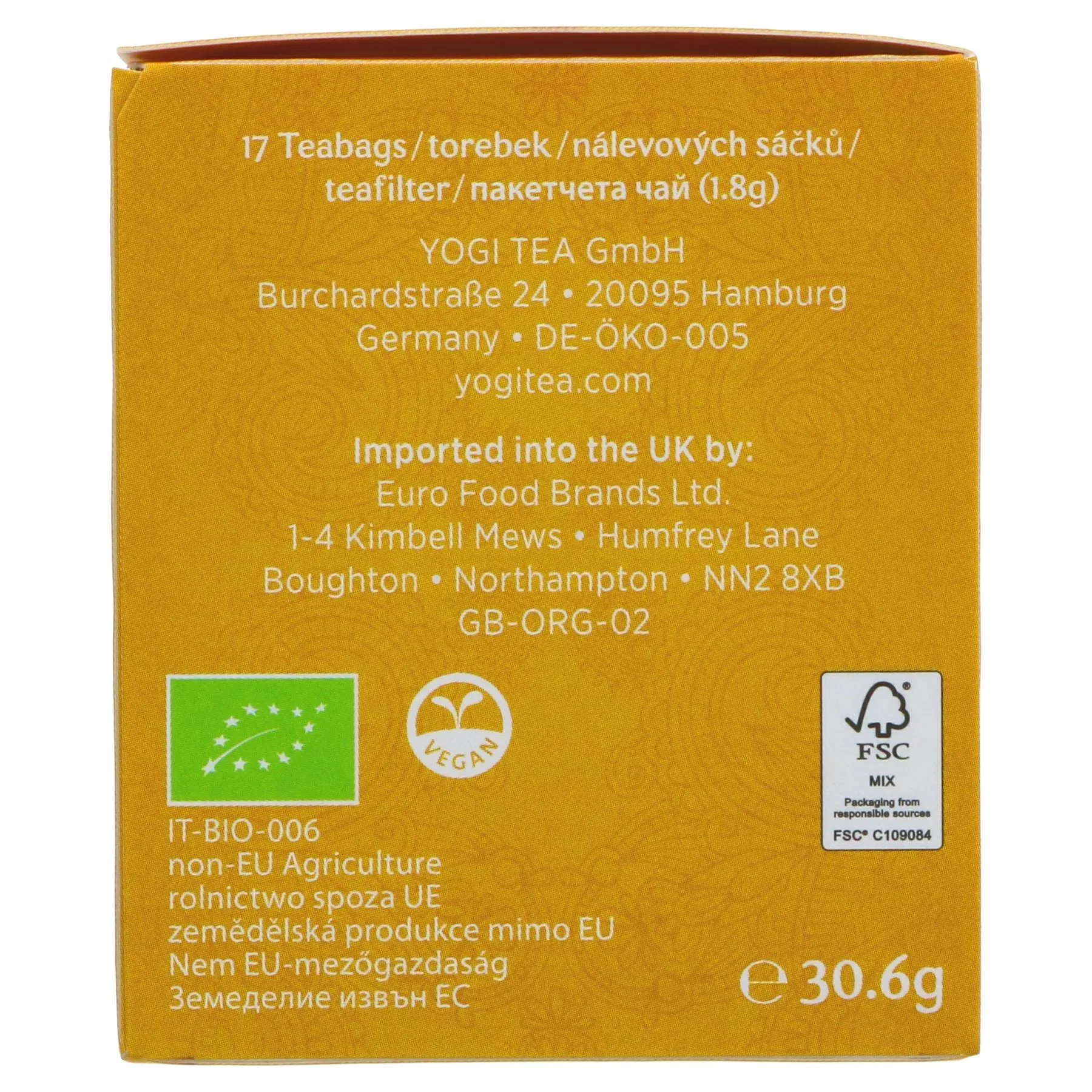 Yogi Tea | Ginger Orange & Vanilla - Ginger, Orange Peel, Vanilla | 17 bags