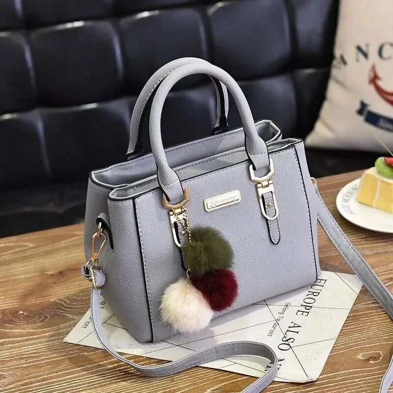Yogodlns PU Leather Ladies HandBags Women Vintage Purse Plush Tassel Messenger Bags Tote Boston Shoulder Crossbody Bag